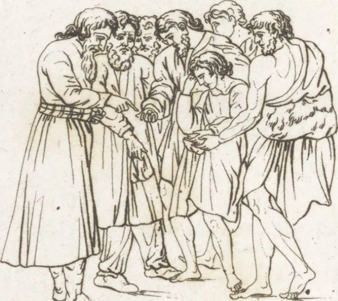 An illustration from Recherches sur les costumes, les moeurs, les usages religieux, civils et militaires des anciens peuples : [Volume 2] / par J. Mailliot, ... publié par P. Martin, 1809, leaf 282