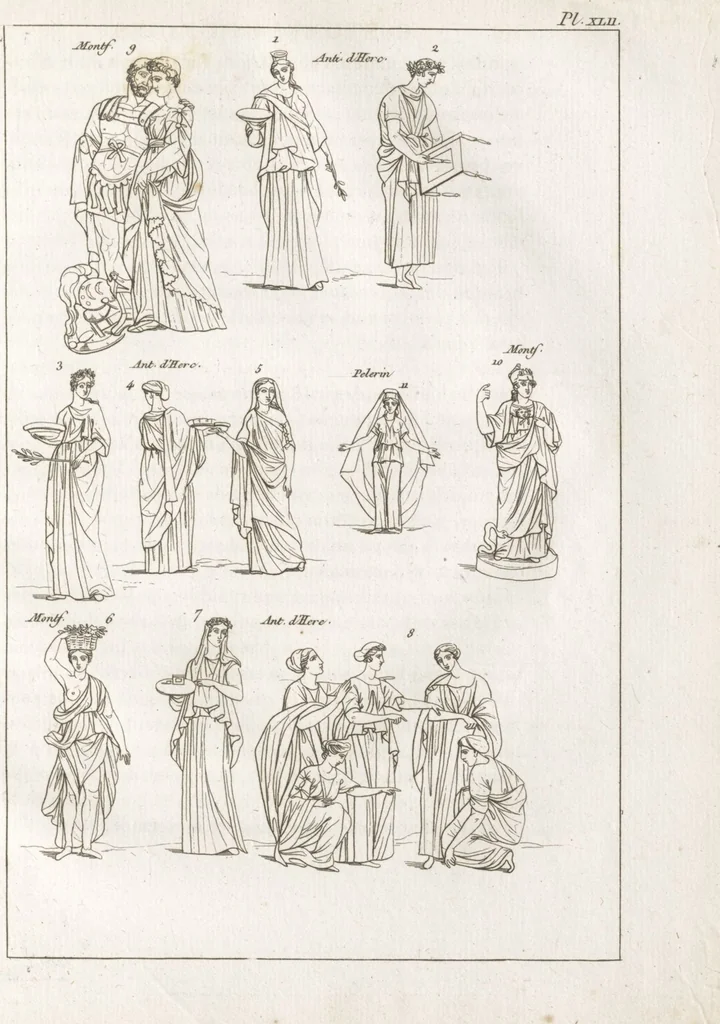 An illustration from Recherches sur les costumes, les moeurs, les usages religieux, civils et militaires des anciens peuples : [Volume 2] / par J. Mailliot, ... publié par P. Martin, 1809, leaf 403