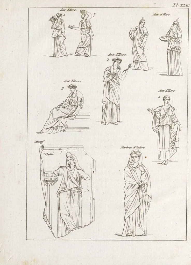 An illustration from Recherches sur les costumes, les moeurs, les usages religieux, civils et militaires des anciens peuples : [Volume 2] / par J. Mailliot, ... publié par P. Martin, 1809, leaf 410