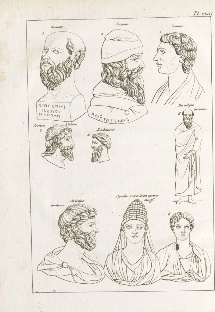 An illustration from Recherches sur les costumes, les moeurs, les usages religieux, civils et militaires des anciens peuples : [Volume 2] / par J. Mailliot, ... publié par P. Martin, 1809, leaf 414