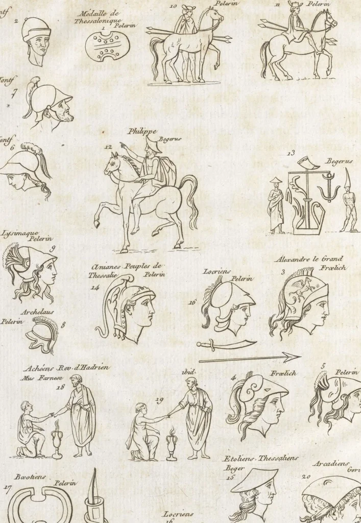 An illustration from Recherches sur les costumes, les moeurs, les usages religieux, civils et militaires des anciens peuples : [Volume 2] / par J. Mailliot, ... publié par P. Martin, 1809, leaf 516