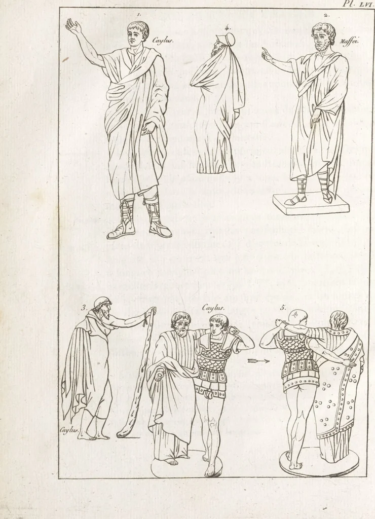 An illustration from Recherches sur les costumes, les moeurs, les usages religieux, civils et militaires des anciens peuples : [Volume 2] / par J. Mailliot, ... publié par P. Martin, 1809, leaf 558