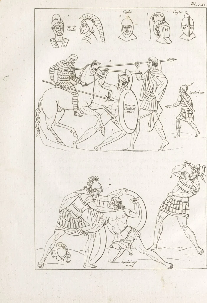 An illustration from Recherches sur les costumes, les moeurs, les usages religieux, civils et militaires des anciens peuples : [Volume 2] / par J. Mailliot, ... publié par P. Martin, 1809, leaf 572
