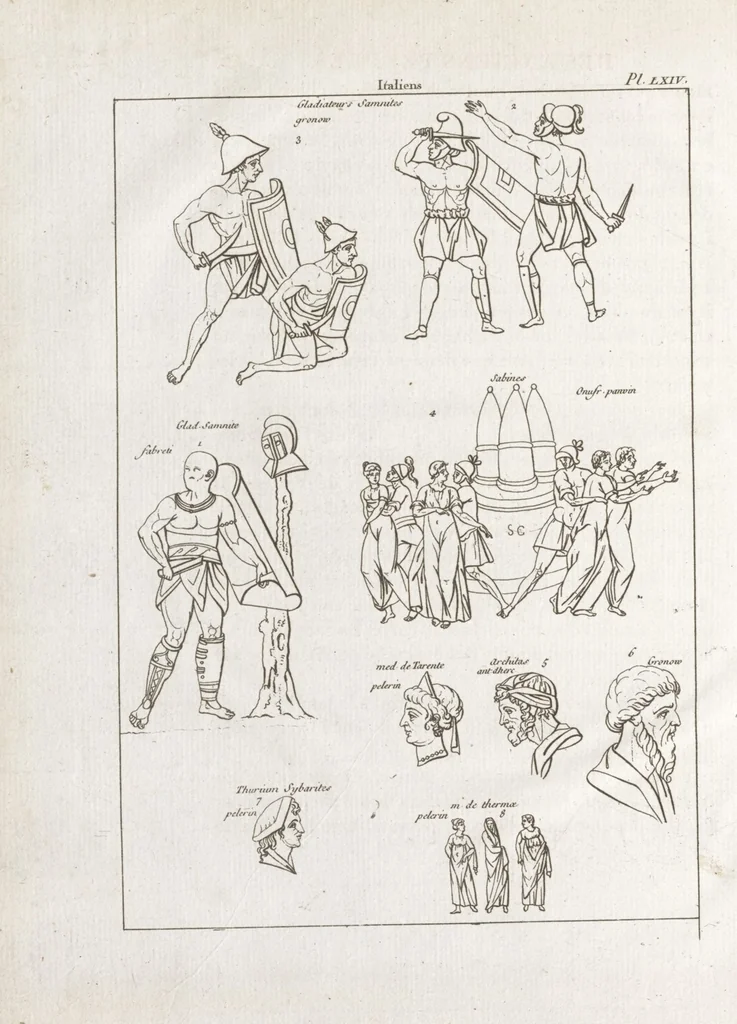 An illustration from Recherches sur les costumes, les moeurs, les usages religieux, civils et militaires des anciens peuples : [Volume 2] / par J. Mailliot, ... publié par P. Martin, 1809, leaf 584