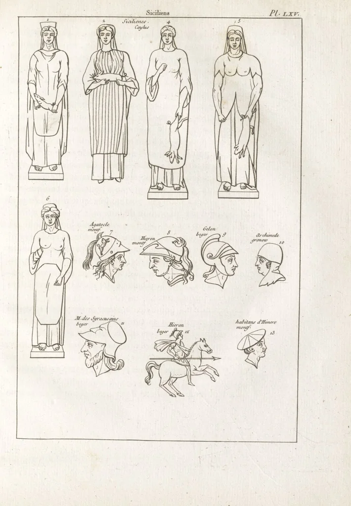 An illustration from Recherches sur les costumes, les moeurs, les usages religieux, civils et militaires des anciens peuples : [Volume 2] / par J. Mailliot, ... publié par P. Martin, 1809, leaf 589