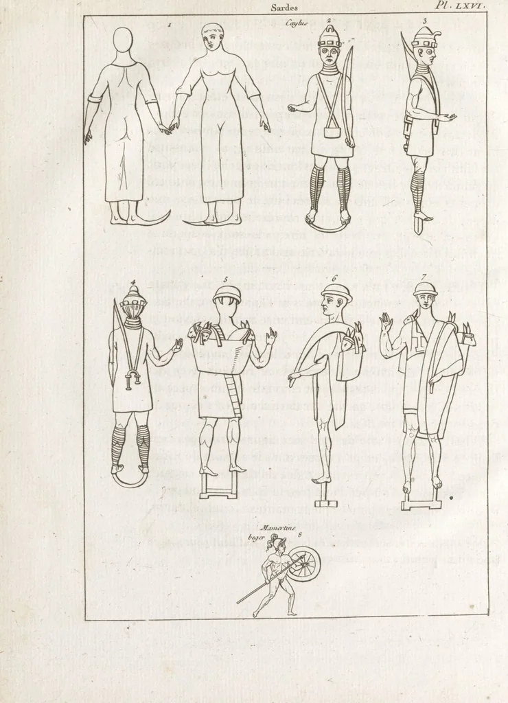 An illustration from Recherches sur les costumes, les moeurs, les usages religieux, civils et militaires des anciens peuples : [Volume 2] / par J. Mailliot, ... publié par P. Martin, 1809, leaf 594