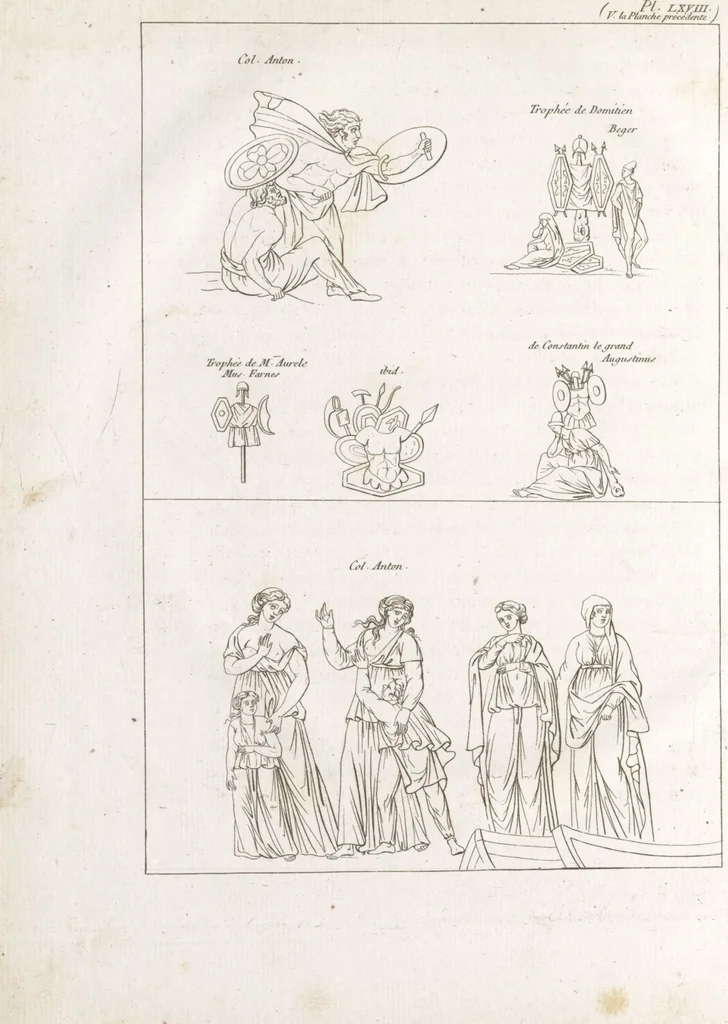 An illustration from Recherches sur les costumes, les moeurs, les usages religieux, civils et militaires des anciens peuples : [Volume 2] / par J. Mailliot, ... publié par P. Martin, 1809, leaf 608