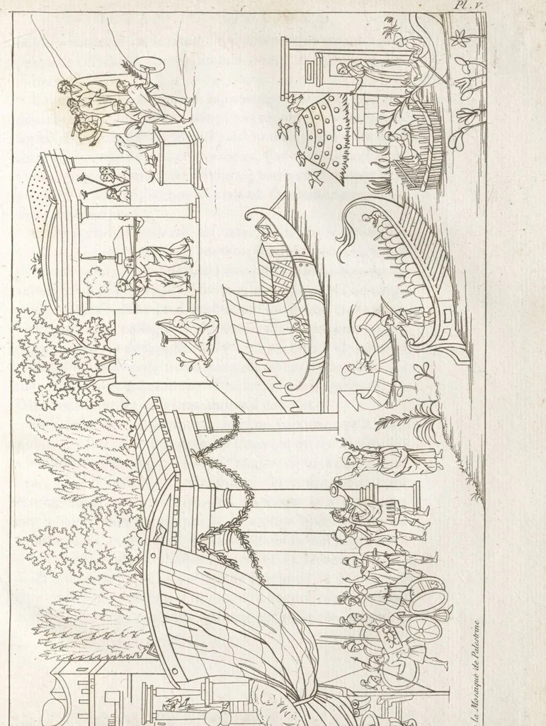 An illustration from Recherches sur les costumes, les moeurs, les usages religieux, civils et militaires des anciens peuples : [Volume 2] / par J. Mailliot, ... publié par P. Martin, 1809, leaf 75