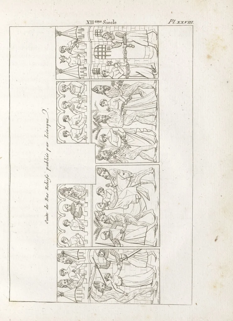 An illustration from Recherches sur les costumes, les moeurs, les usages religieux, civils et militaires des anciens peuples : [Volume 3] / par J. Mailliot, ... publié par P. Martin, 1809, leaf 135
