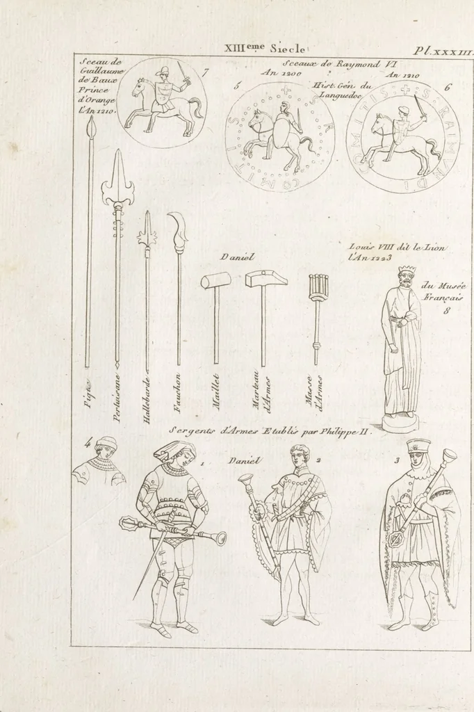 An illustration from Recherches sur les costumes, les moeurs, les usages religieux, civils et militaires des anciens peuples : [Volume 3] / par J. Mailliot, ... publié par P. Martin, 1809, leaf 158