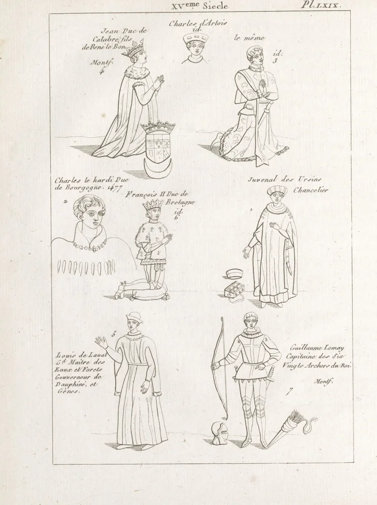 An illustration from Recherches sur les costumes, les moeurs, les usages religieux, civils et militaires des anciens peuples : [Volume 3] / par J. Mailliot, ... publié par P. Martin, 1809, leaf 316