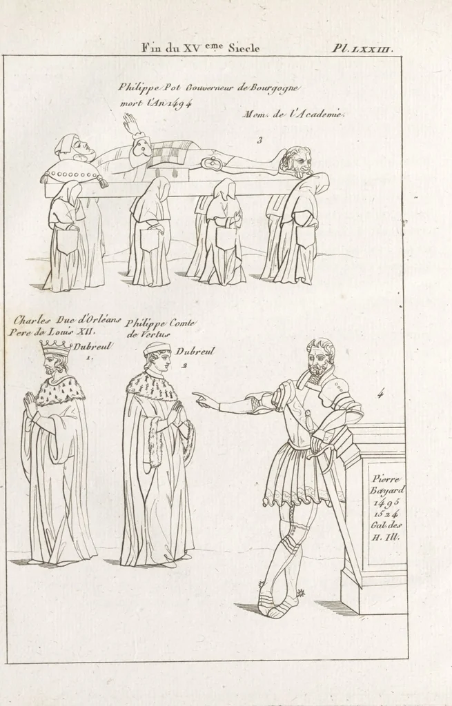 An illustration from Recherches sur les costumes, les moeurs, les usages religieux, civils et militaires des anciens peuples : [Volume 3] / par J. Mailliot, ... publié par P. Martin, 1809, leaf 330