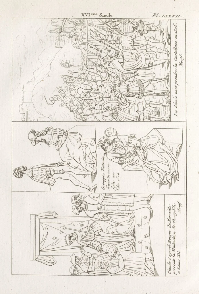 An illustration from Recherches sur les costumes, les moeurs, les usages religieux, civils et militaires des anciens peuples : [Volume 3] / par J. Mailliot, ... publié par P. Martin, 1809, leaf 342