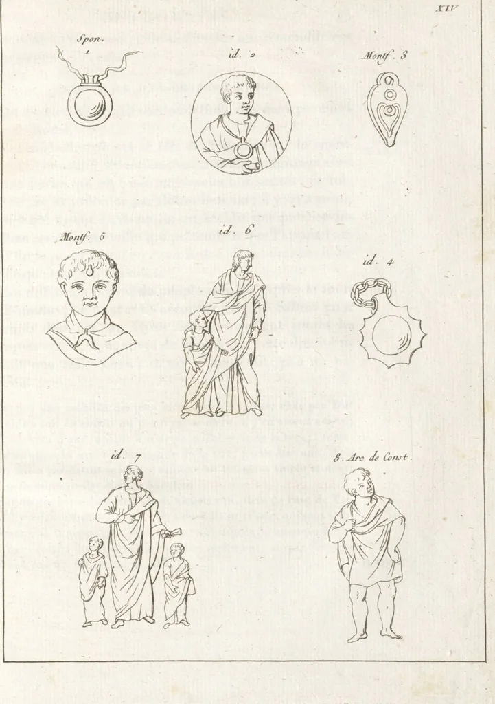 An illustration from Recherches sur les costumes, les moeurs, les usages religieux, civils et militaires des anciens peuples : [Volume 1] / par J. Mailliot, ... publié par P. Martin, 1809, leaf 127