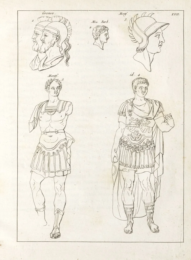 An illustration from Recherches sur les costumes, les moeurs, les usages religieux, civils et militaires des anciens peuples : [Volume 1] / par J. Mailliot, ... publié par P. Martin, 1809, leaf 147
