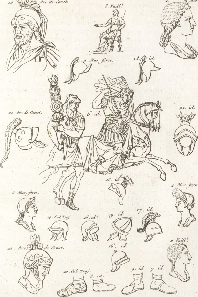 An illustration from Recherches sur les costumes, les moeurs, les usages religieux, civils et militaires des anciens peuples : [Volume 1] / par J. Mailliot, ... publié par P. Martin, 1809, leaf 177