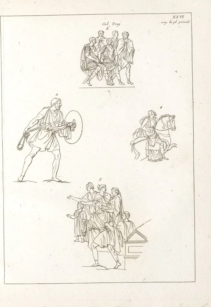 An illustration from Recherches sur les costumes, les moeurs, les usages religieux, civils et militaires des anciens peuples : [Volume 1] / par J. Mailliot, ... publié par P. Martin, 1809, leaf 185