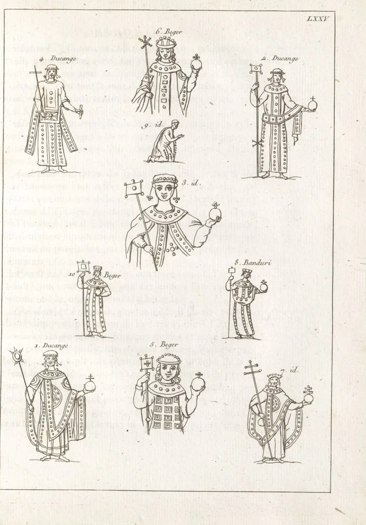 An illustration from Recherches sur les costumes, les moeurs, les usages religieux, civils et militaires des anciens peuples : [Volume 1] / par J. Mailliot, ... publié par P. Martin, 1809, leaf 355