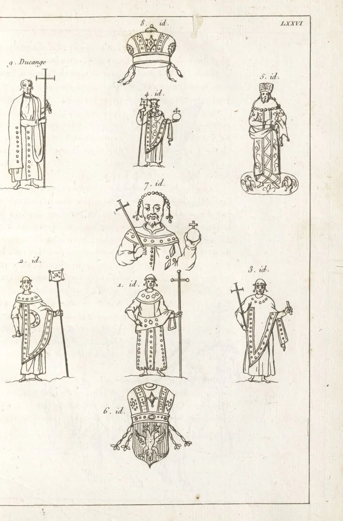 An illustration from Recherches sur les costumes, les moeurs, les usages religieux, civils et militaires des anciens peuples : [Volume 1] / par J. Mailliot, ... publié par P. Martin, 1809, leaf 359