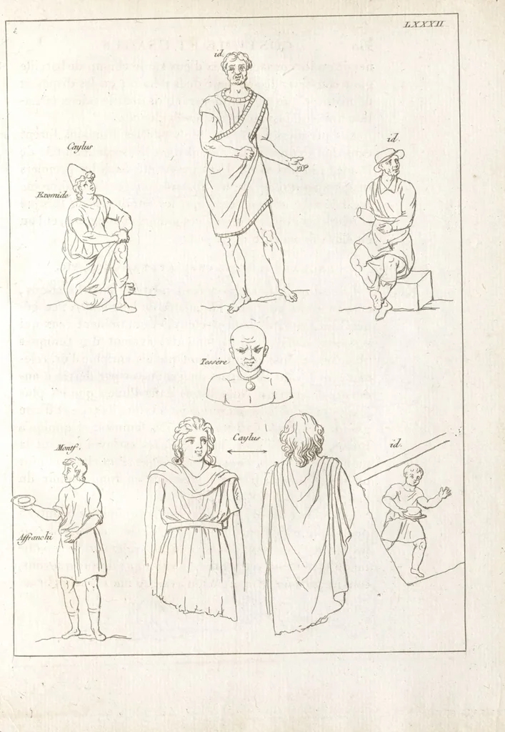 An illustration from Recherches sur les costumes, les moeurs, les usages religieux, civils et militaires des anciens peuples : [Volume 1] / par J. Mailliot, ... publié par P. Martin, 1809, leaf 451