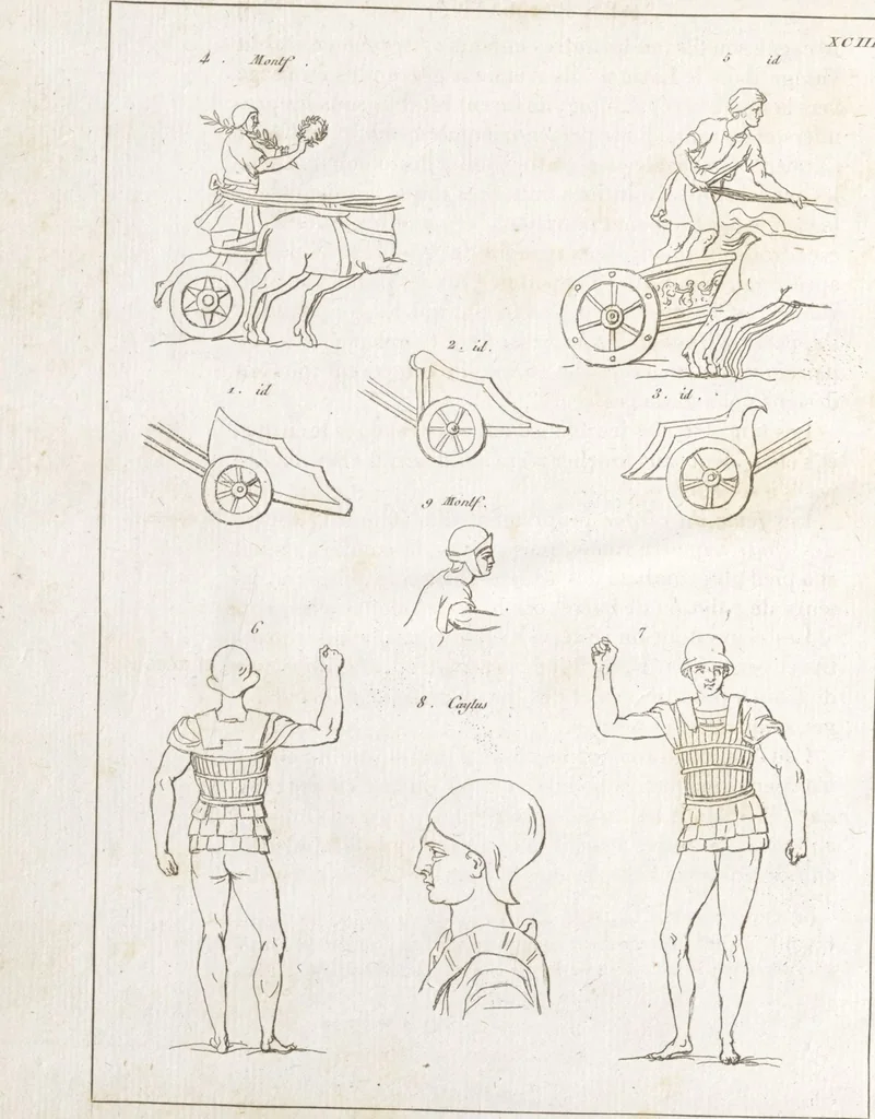 An illustration from Recherches sur les costumes, les moeurs, les usages religieux, civils et militaires des anciens peuples : [Volume 1] / par J. Mailliot, ... publié par P. Martin, 1809, leaf 564
