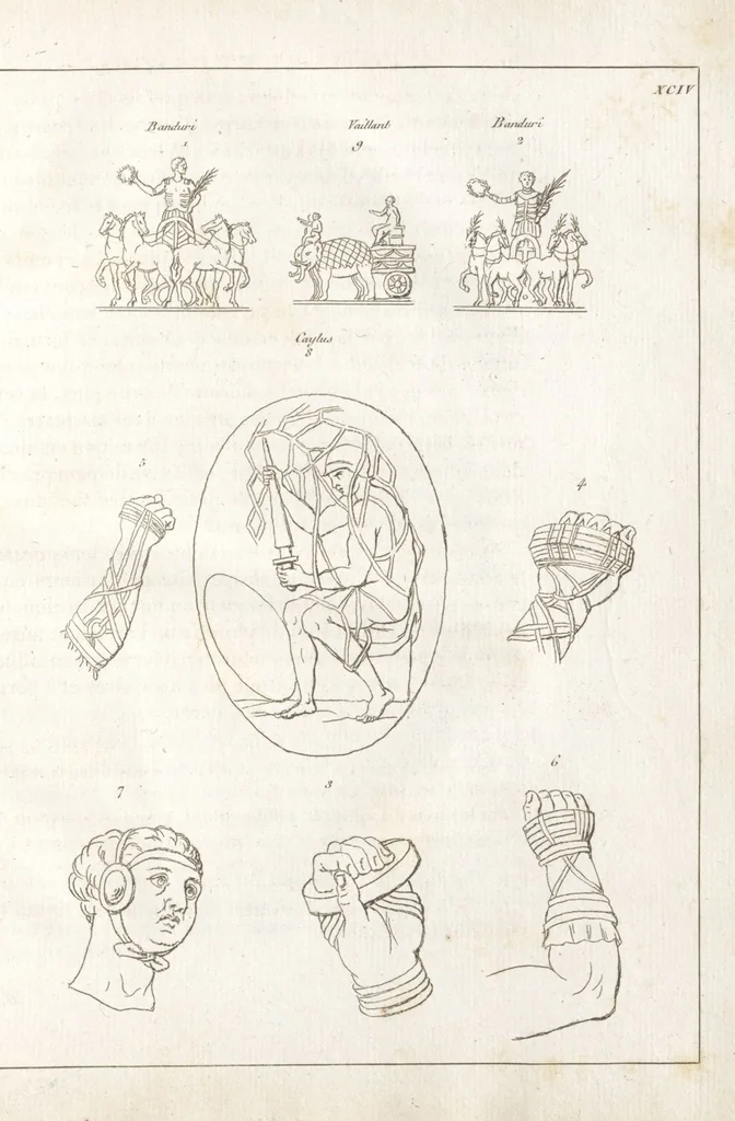 An illustration from Recherches sur les costumes, les moeurs, les usages religieux, civils et militaires des anciens peuples : [Volume 1] / par J. Mailliot, ... publié par P. Martin, 1809, leaf 567