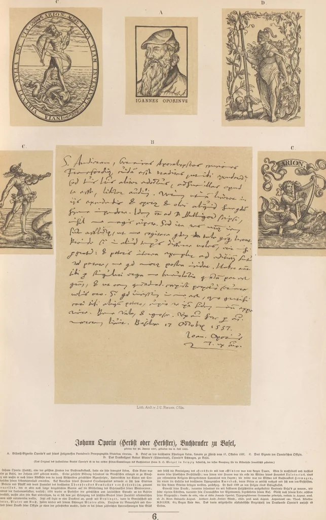 An illustration from Bilderhefte zur Geschichte des Bücherhandels und der mit demselben verwandten Künste und Gewerbe / herausgegeben von Heinrich Lempertz, 1853, leaf 13