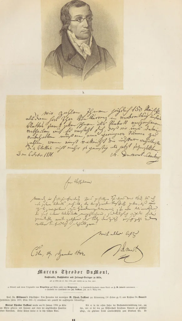 An illustration from Bilderhefte zur Geschichte des Bücherhandels und der mit demselben verwandten Künste und Gewerbe / herausgegeben von Heinrich Lempertz, 1853, leaf 20