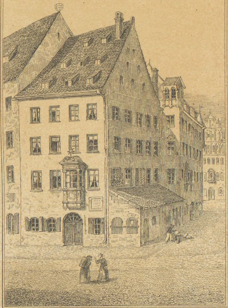 An illustration from Bilderhefte zur Geschichte des Bücherhandels und der mit demselben verwandten Künste und Gewerbe / herausgegeben von Heinrich Lempertz, 1853, leaf 44