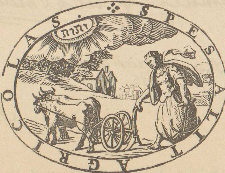 An illustration from Bilderhefte zur Geschichte des Bücherhandels und der mit demselben verwandten Künste und Gewerbe / herausgegeben von Heinrich Lempertz, 1853, leaf 56