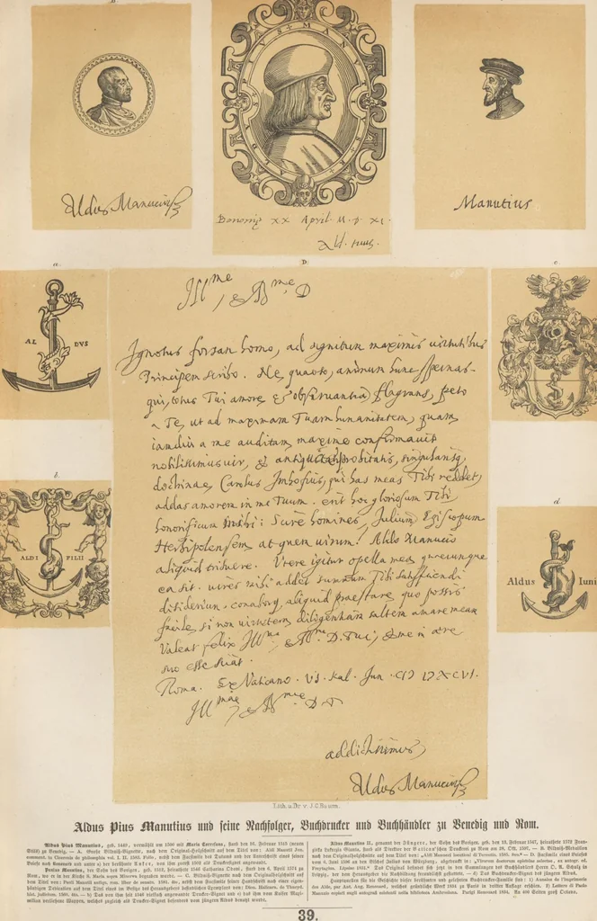 An illustration from Bilderhefte zur Geschichte des Bücherhandels und der mit demselben verwandten Künste und Gewerbe / herausgegeben von Heinrich Lempertz, 1853, leaf 57