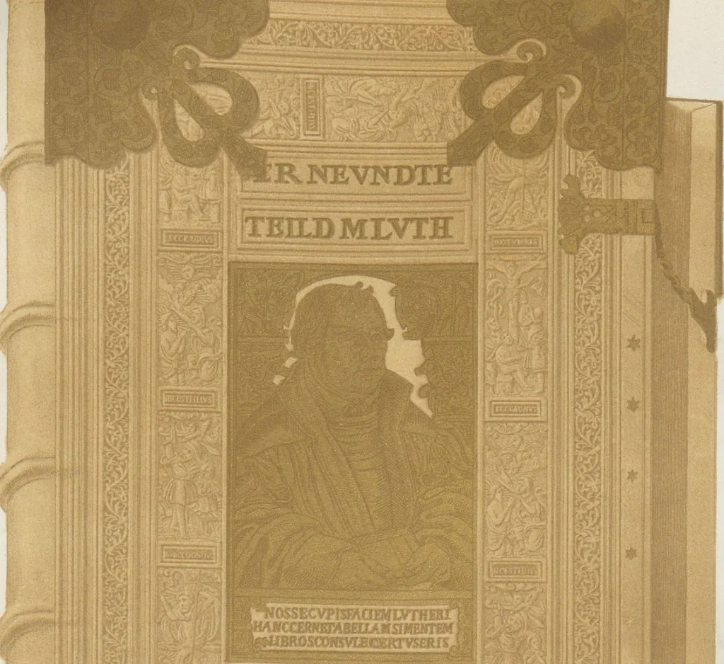An illustration from Bilderhefte zur Geschichte des Bücherhandels und der mit demselben verwandten Künste und Gewerbe / herausgegeben von Heinrich Lempertz, 1853, leaf 72