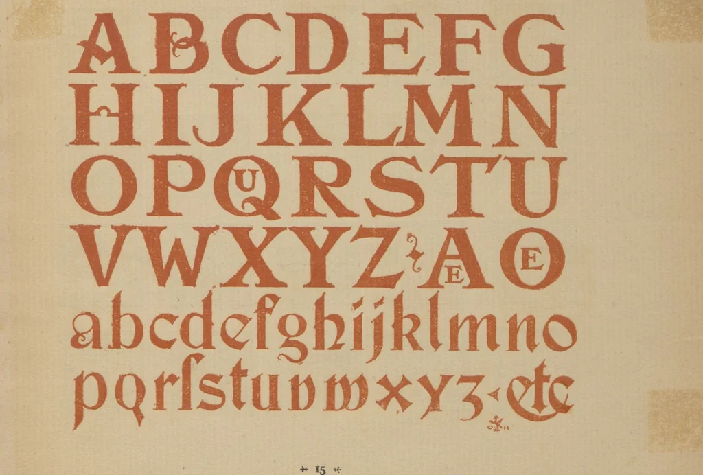 An illustration from Alphabete und Ornamente, 1891, leaf 17