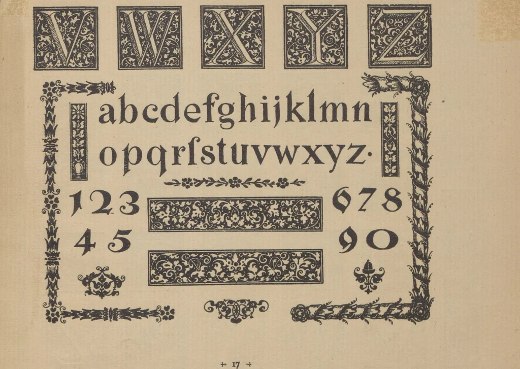 An illustration from Alphabete und Ornamente, 1891, leaf 19