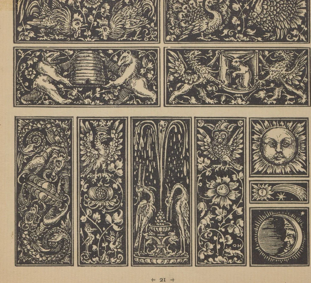 An illustration from Alphabete und Ornamente, 1891, leaf 23