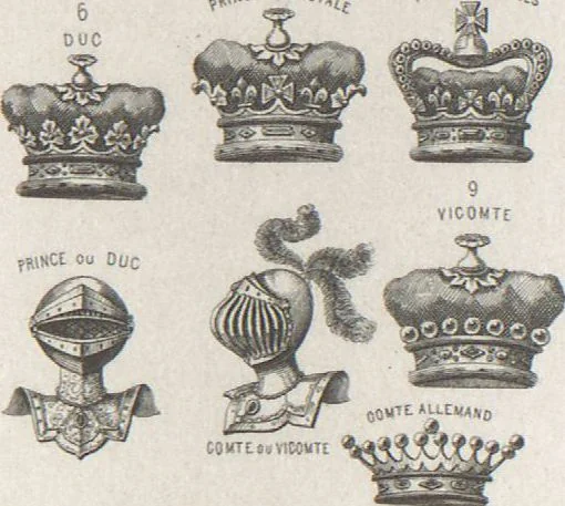 An illustration from Álbum graphique : recueil d'alphabets français, étrangers et ornés, couronnes, armes, supports, chiffres entrelacés et ornés : [volume 2] / monogrammes tires d'anciens manuscrits et composés par J. Girault, 1870, leaf 63