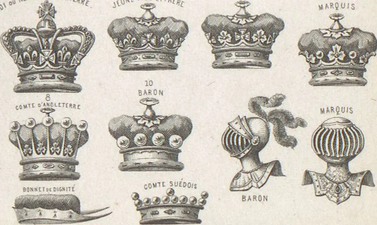 An illustration from Álbum graphique : recueil d'alphabets français, étrangers et ornés, couronnes, armes, supports, chiffres entrelacés et ornés : [volume 2] / monogrammes tires d'anciens manuscrits et composés par J. Girault, 1870, leaf 63