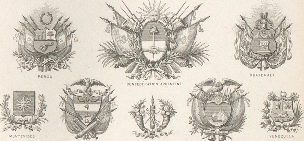 An illustration from Álbum graphique : recueil d'alphabets français, étrangers et ornés, couronnes, armes, supports, chiffres entrelacés et ornés : [volume 2] / monogrammes tires d'anciens manuscrits et composés par J. Girault, 1870, leaf 98