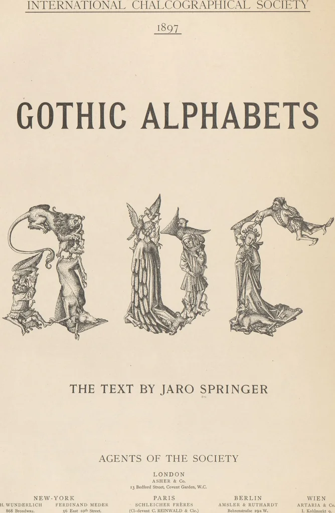 An illustration from Gothic alphabets / the text by Jaro Springer, 1897, leaf 2