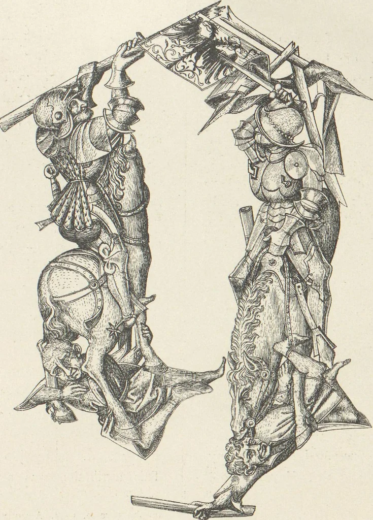 An illustration from Gothic alphabets / the text by Jaro Springer, 1897, leaf 6
