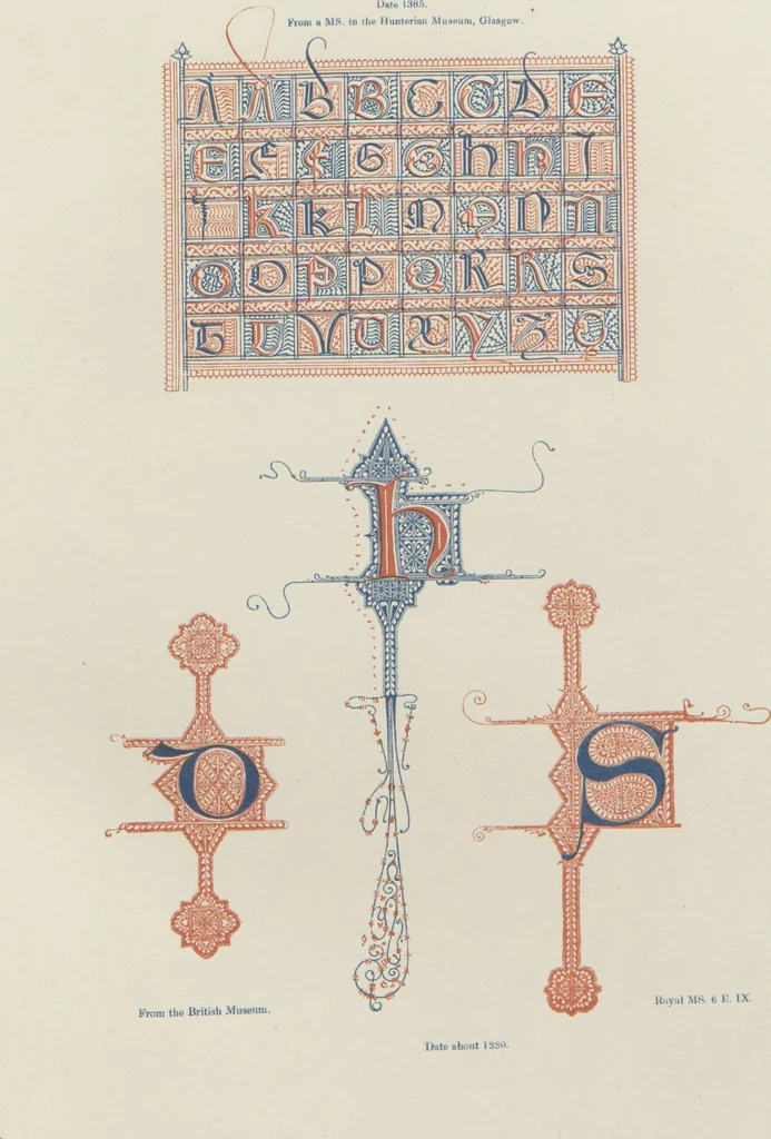 An illustration from Alphabets : numerals, and devices of the middle ages / by Henry Shaw, F.S.A, 1845, leaf 15