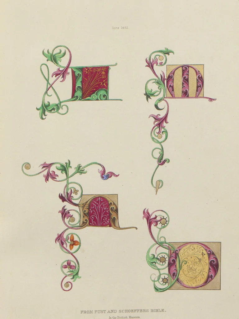 An illustration from Alphabets : numerals, and devices of the middle ages / by Henry Shaw, F.S.A, 1845, leaf 21