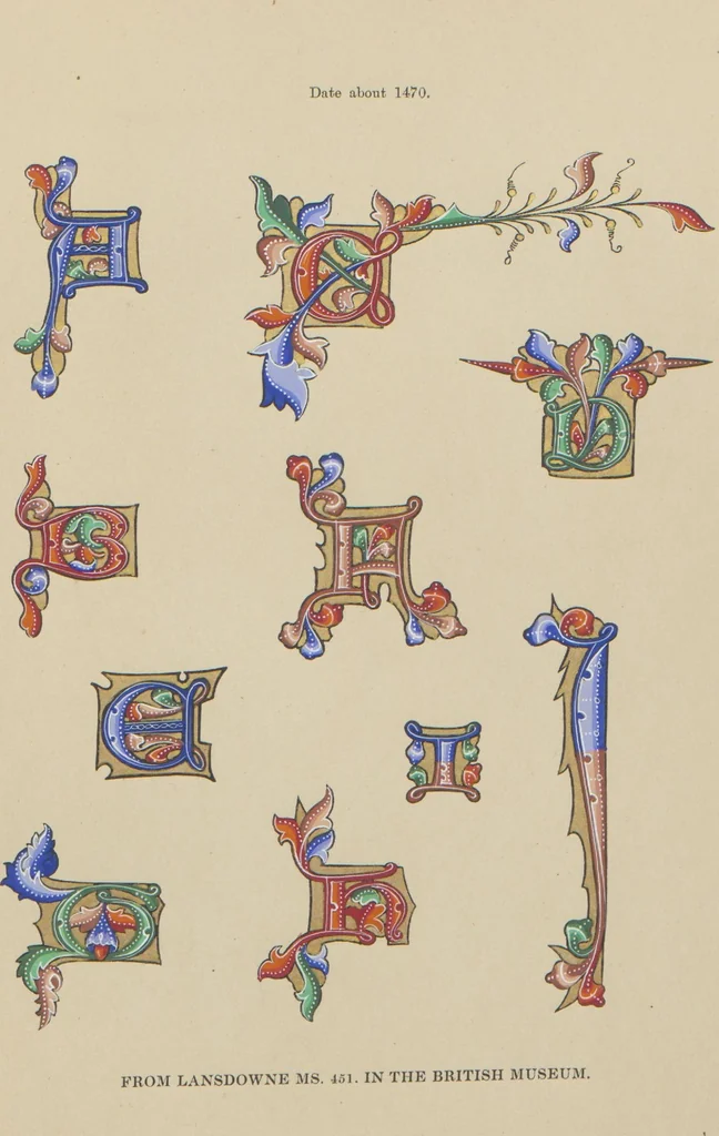 An illustration from Alphabets : numerals, and devices of the middle ages / by Henry Shaw, F.S.A, 1845, leaf 24