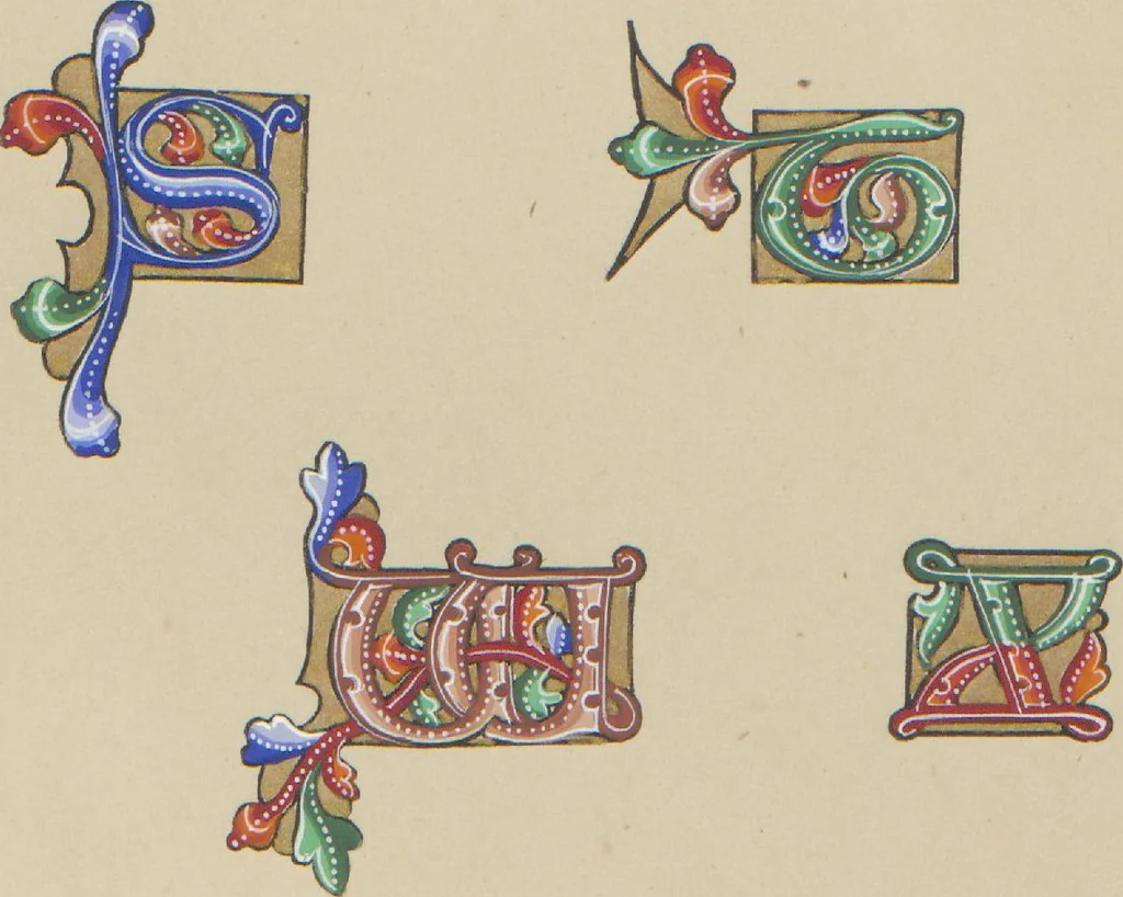 An illustration from Alphabets : numerals, and devices of the middle ages / by Henry Shaw, F.S.A, 1845, leaf 25