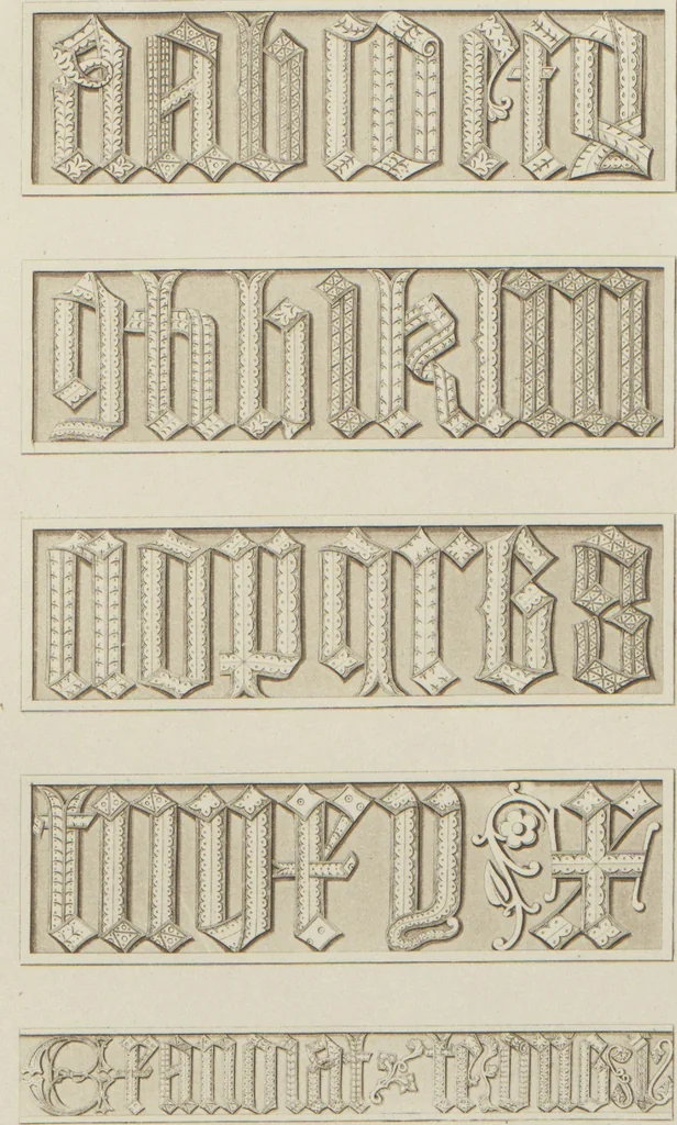 An illustration from Alphabets : numerals, and devices of the middle ages / by Henry Shaw, F.S.A, 1845, leaf 35