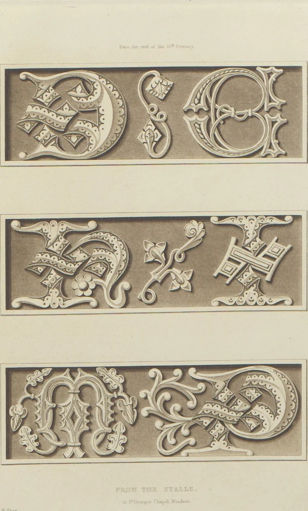 An illustration from Alphabets : numerals, and devices of the middle ages / by Henry Shaw, F.S.A, 1845, leaf 36