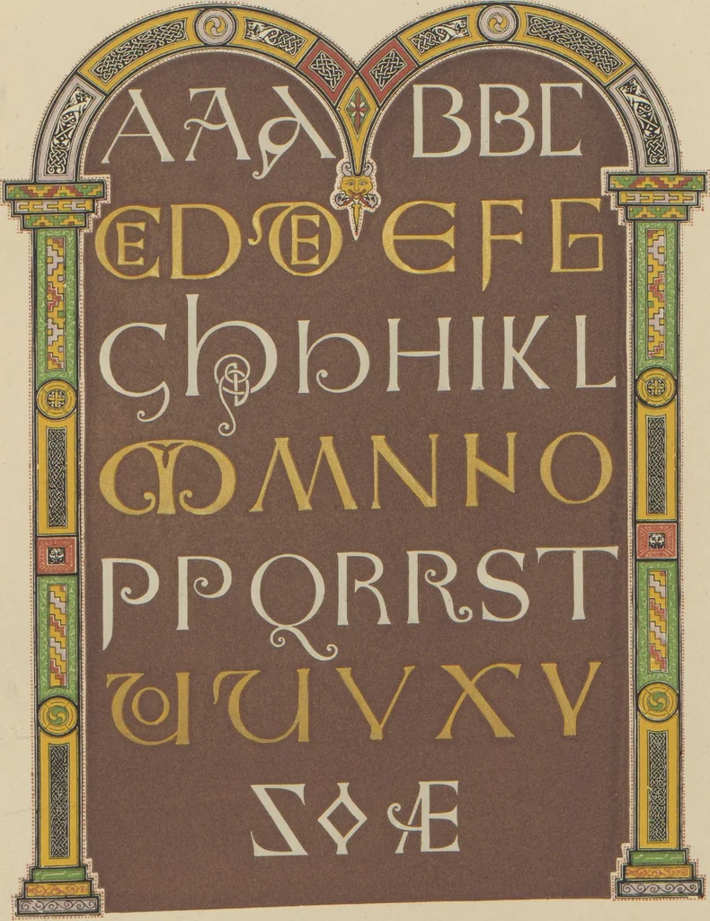 An illustration from Alphabets : numerals, and devices of the middle ages / by Henry Shaw, F.S.A, 1845, leaf 9