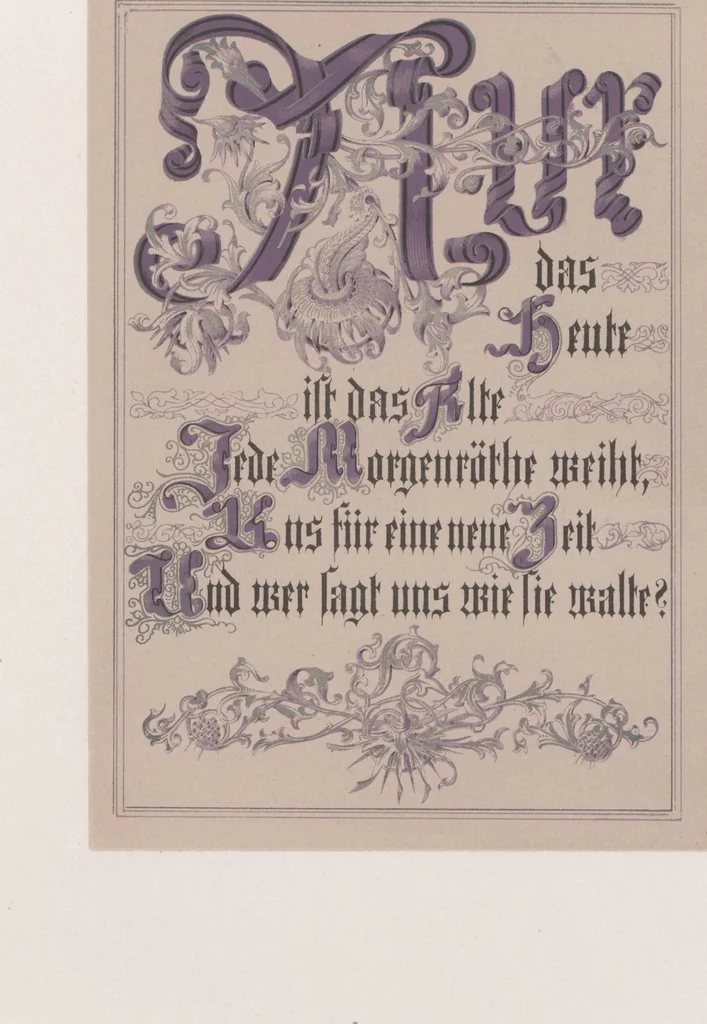 An illustration from In Freude und Leid : Denksprüche mit Initialen / gemalt von Alwine Schrödter, 1865, leaf 15