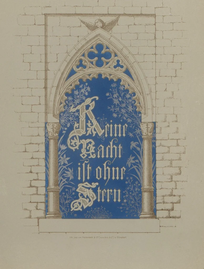 An illustration from In Freude und Leid : Denksprüche mit Initialen / gemalt von Alwine Schrödter, 1865, leaf 18