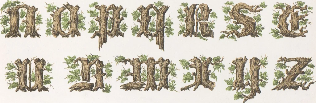 An illustration from Dondorf's Alphabete : eine Sammlung von Musterblättern der verschiedensten Schriftarten älterer und neuerer Zeit ... / [zusammengestellt von Fr. Christmann], 1873, leaf 19